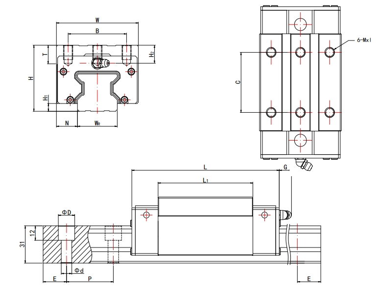 午夜无码视频22系列方型滚柱滑块